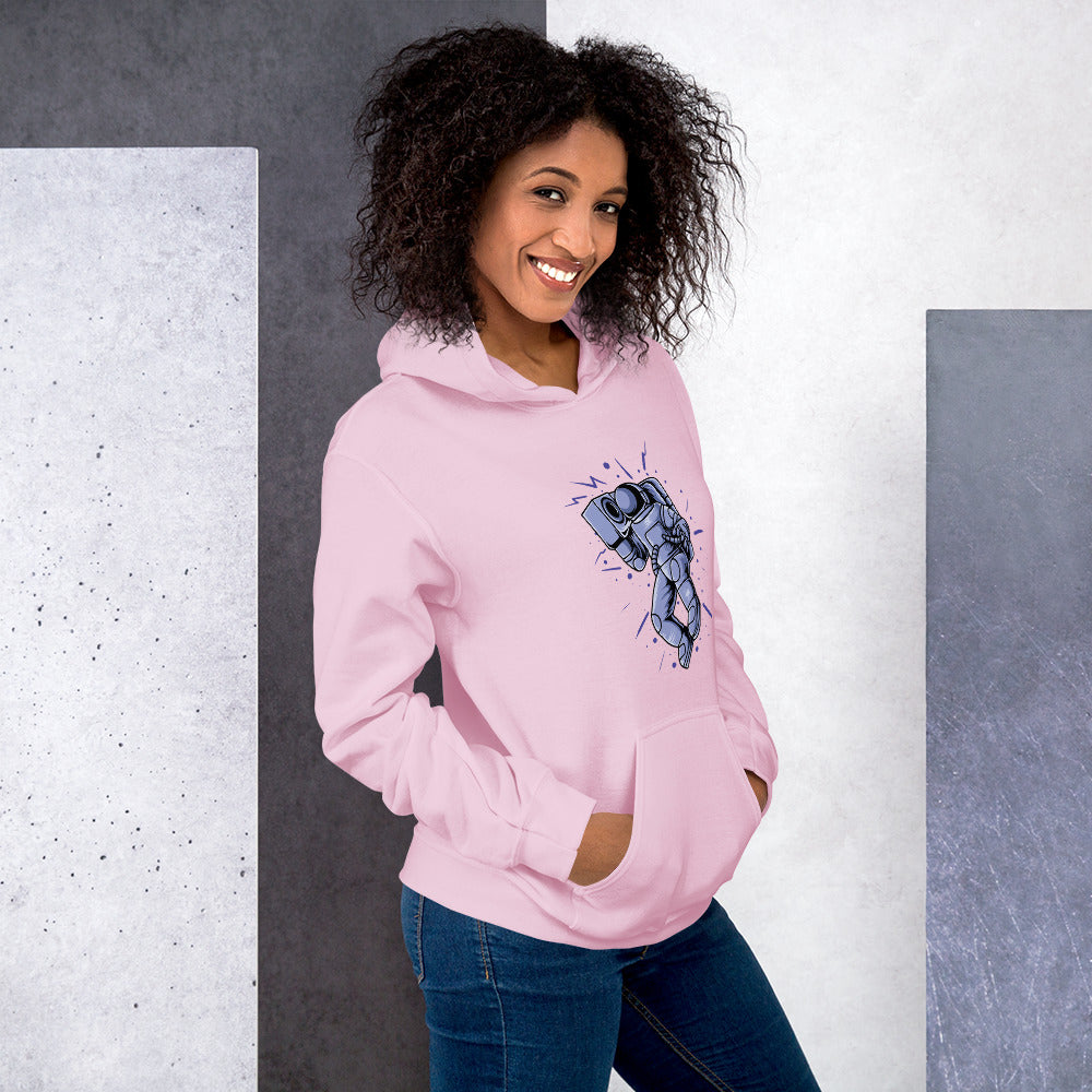 Felpa Stampata Unisex con Cappuccio – Morbida – Design Space Music-Biiply