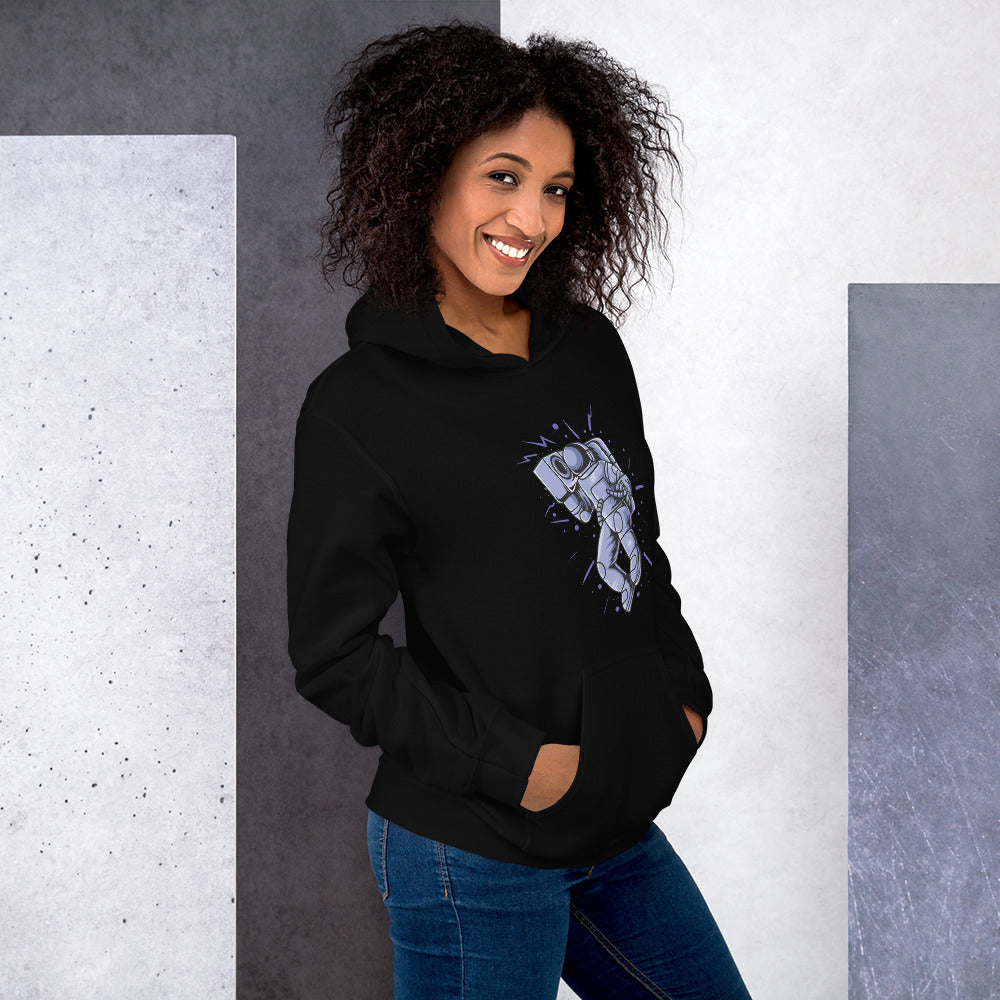 Felpa Stampata Unisex con Cappuccio – Morbida – Design Space Music-Biiply