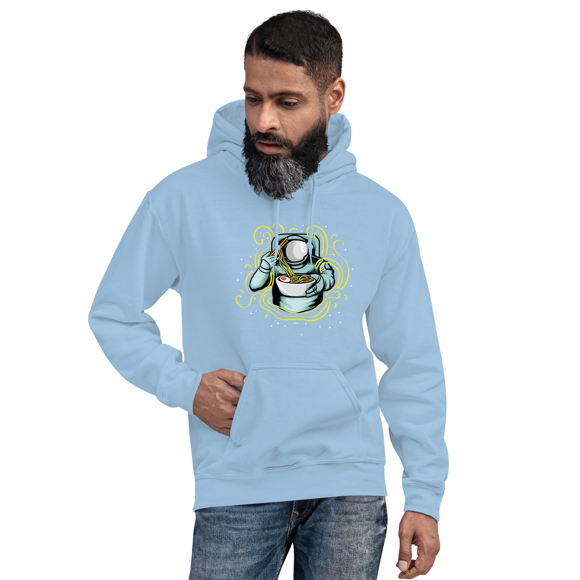 Felpa Stampata Unisex con Cappuccio – Morbida – Design Space Noodles-Biiply