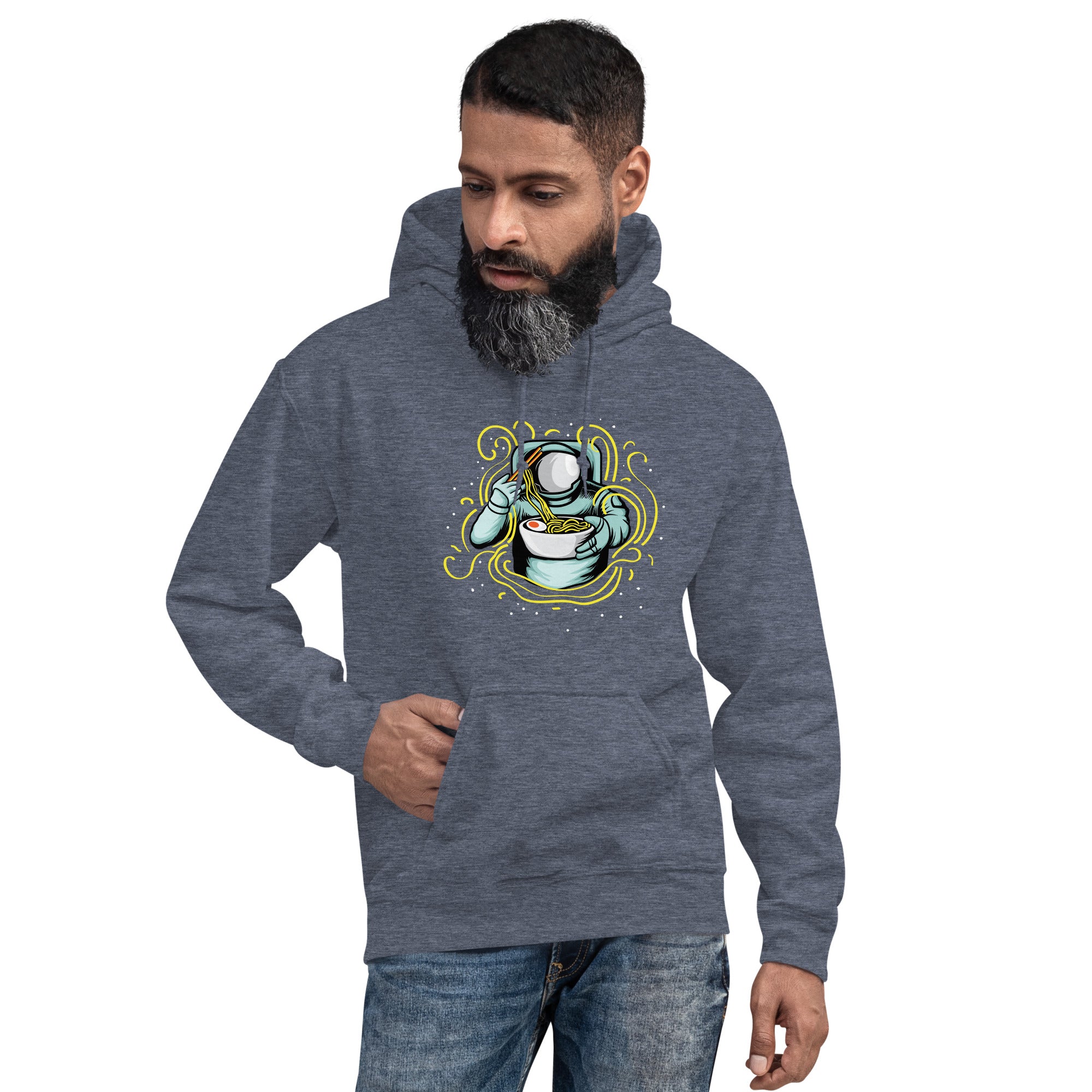 Felpa Stampata Unisex con Cappuccio – Morbida – Design Space Noodles-Biiply