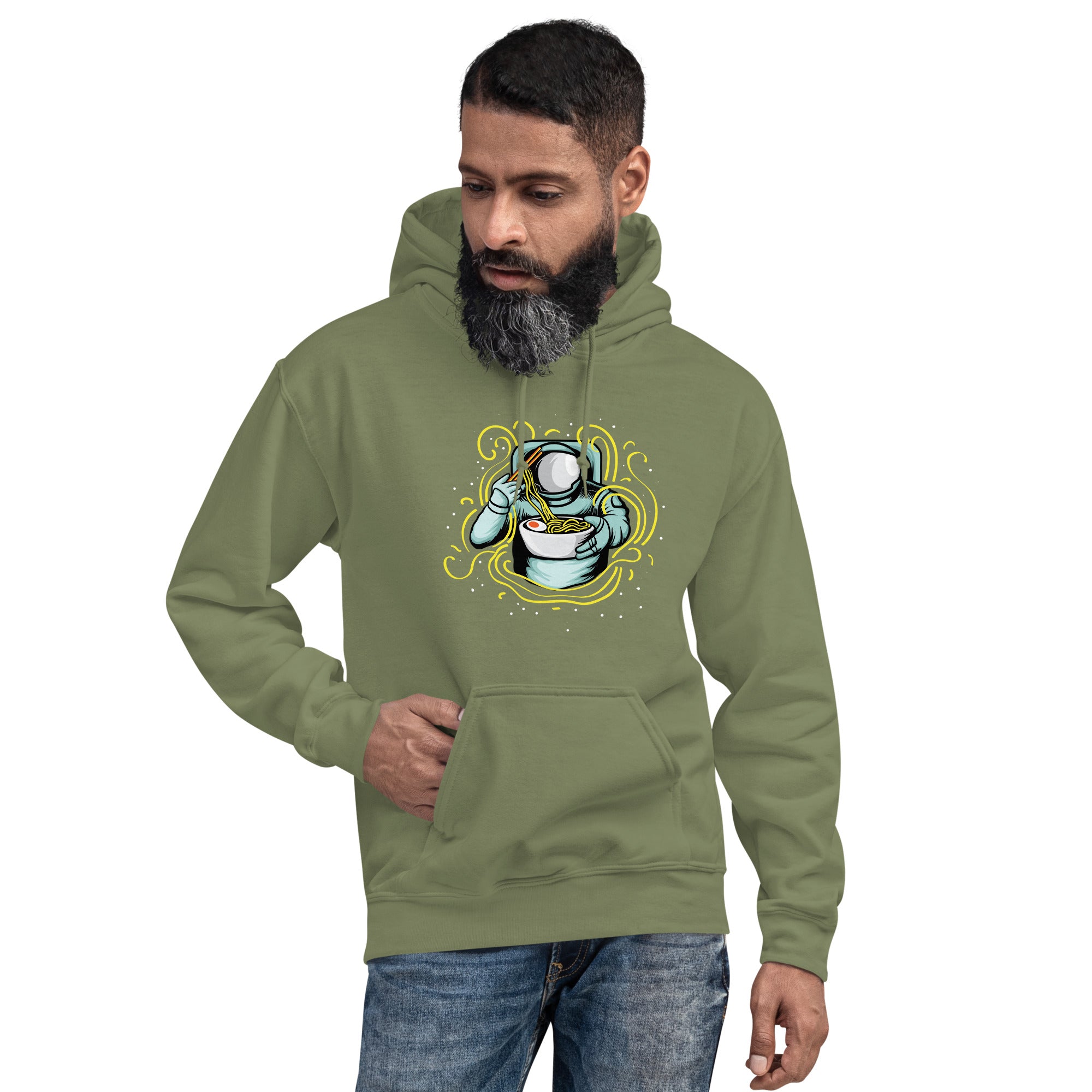 Felpa Stampata Unisex con Cappuccio – Morbida – Design Space Noodles-Biiply