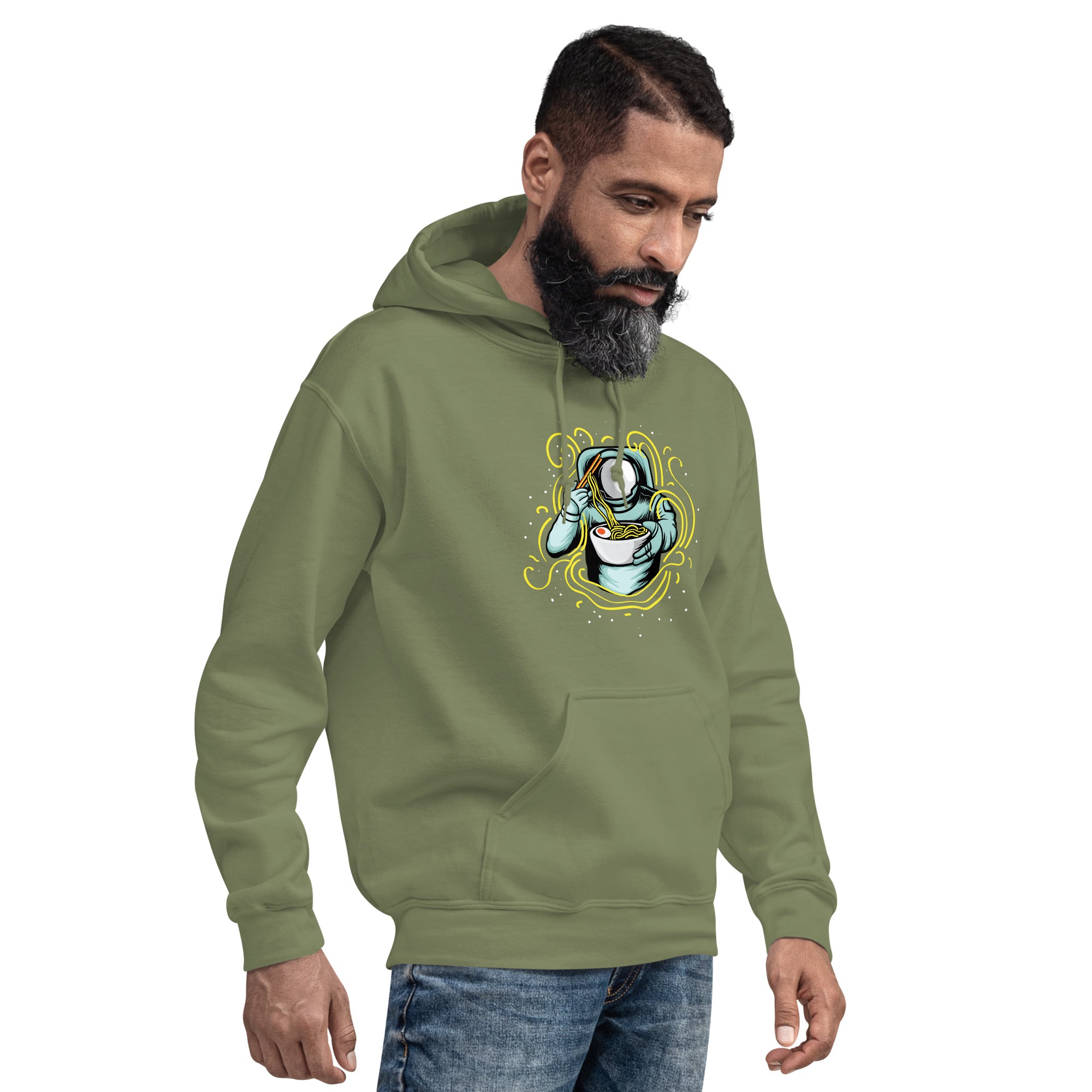 Felpa Stampata Unisex con Cappuccio – Morbida – Design Space Noodles-Biiply