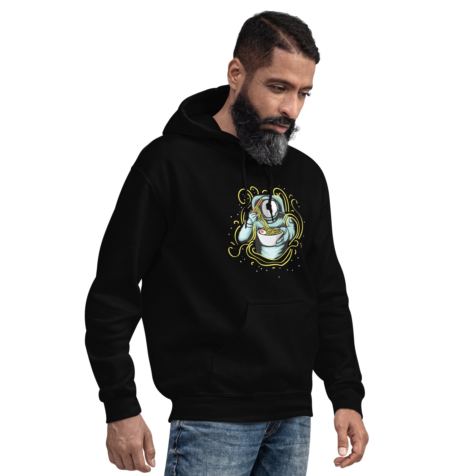 Felpa Stampata Unisex con Cappuccio – Morbida – Design Space Noodles-Biiply