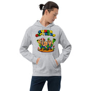 Felpa Stampata Unisex con Cappuccio – Morbida – Design Super Gym Bros-Biiply