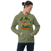 Felpa Stampata Unisex con Cappuccio – Morbida – Design Super Gym Bros-Biiply