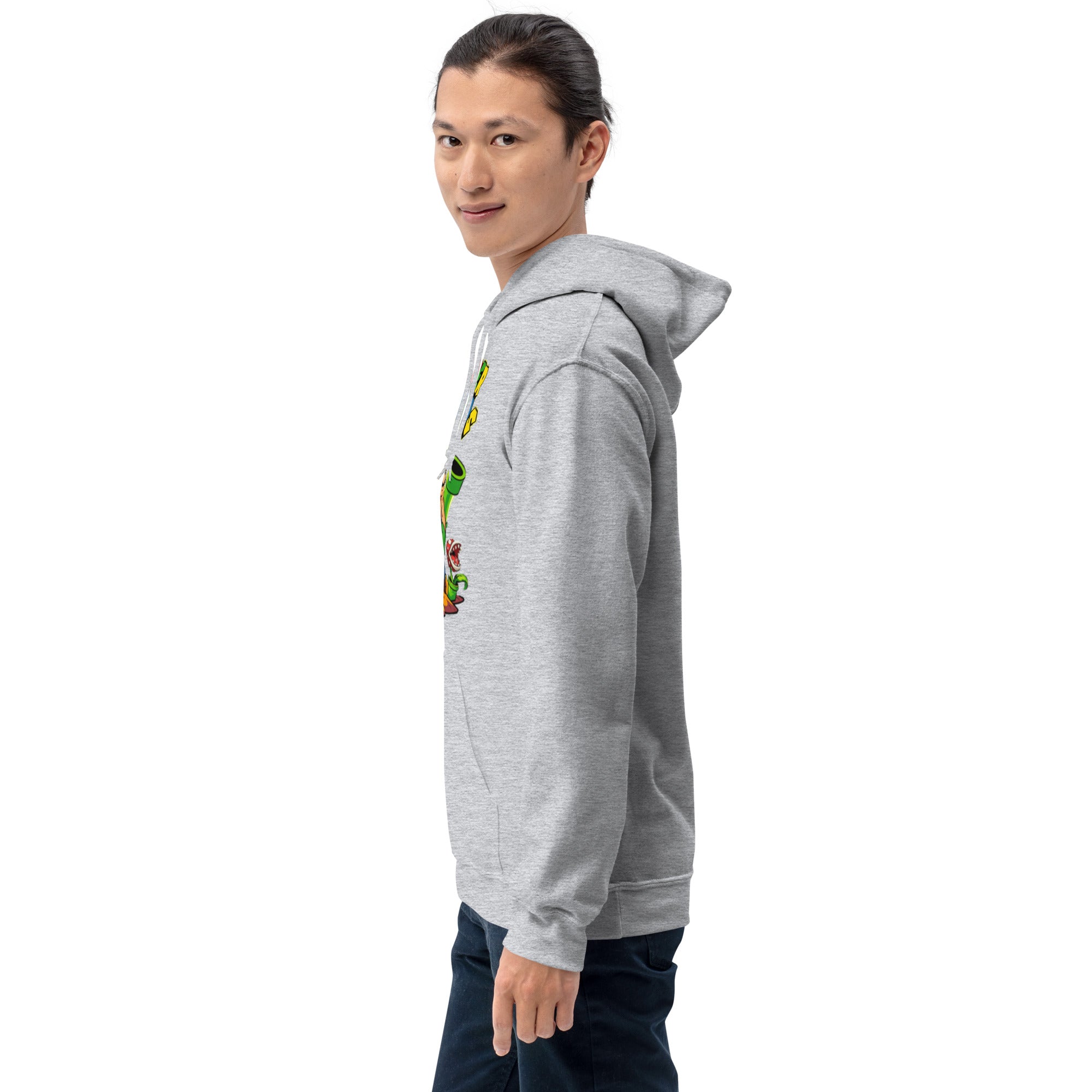 Felpa Stampata Unisex con Cappuccio – Morbida – Design Super Gym Bros-Biiply