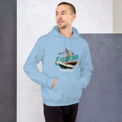 Felpa Stampata Unisex con Cappuccio – Morbida – Design Surfing Paradise-Biiply