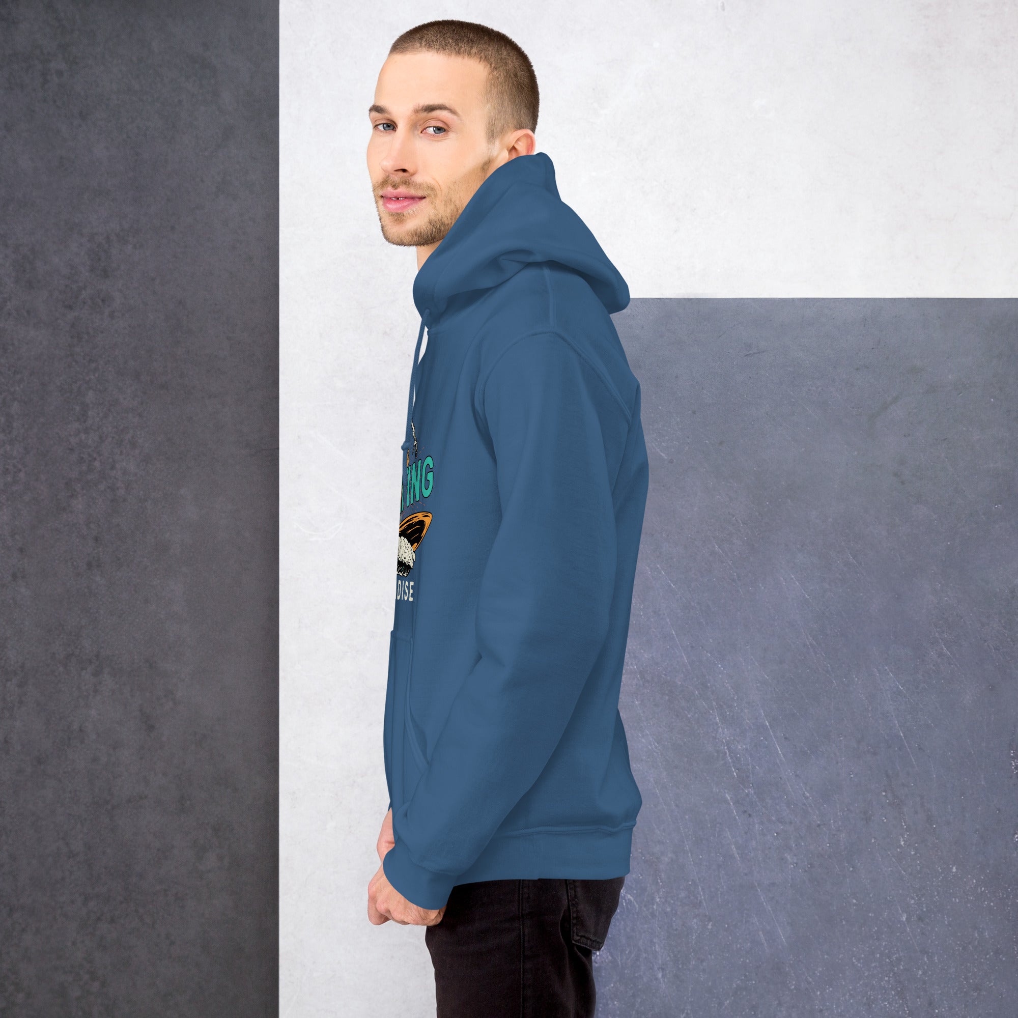 Felpa Stampata Unisex con Cappuccio – Morbida – Design Surfing Paradise-Biiply
