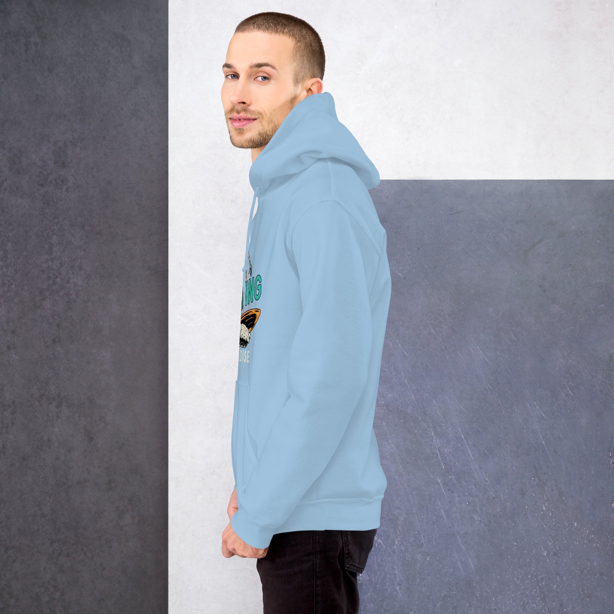 Felpa Stampata Unisex con Cappuccio – Morbida – Design Surfing Paradise-Biiply