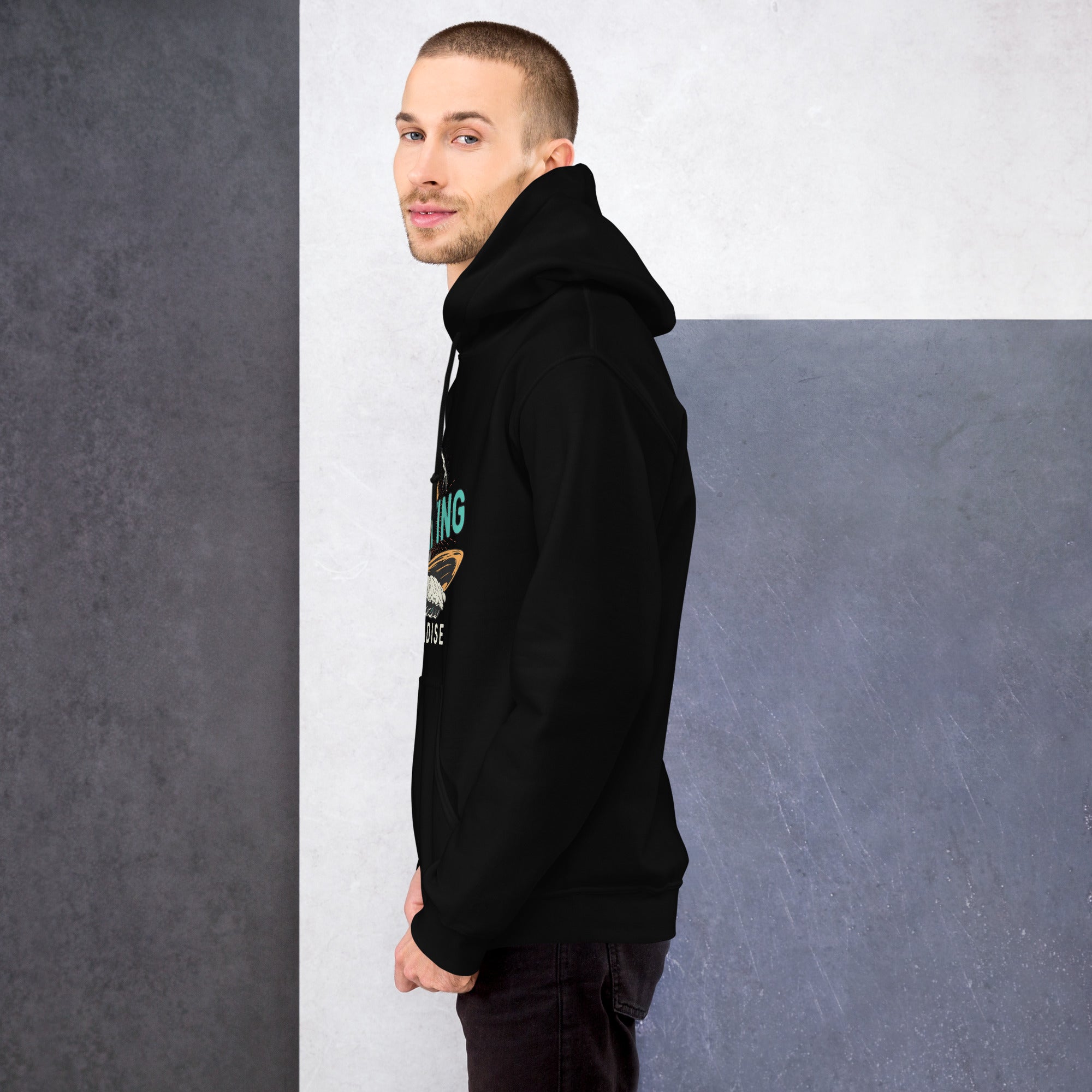 Felpa Stampata Unisex con Cappuccio – Morbida – Design Surfing Paradise-Biiply