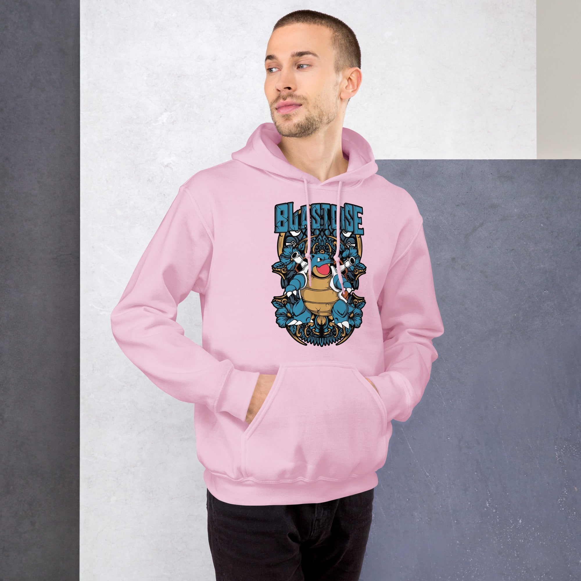 Felpa Stampata Unisex con Cappuccio – Morbida – Design Tartaruga Blastoise-Biiply