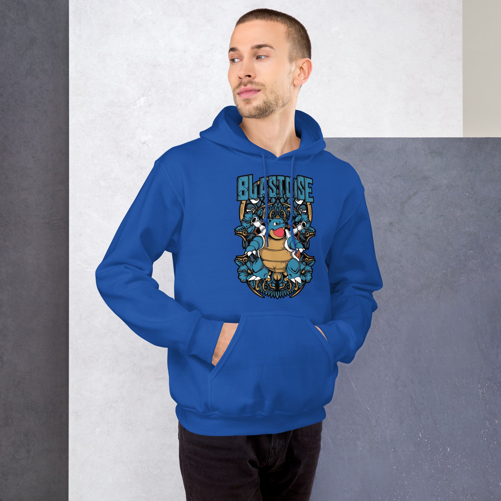 Felpa Stampata Unisex con Cappuccio – Morbida – Design Tartaruga Blastoise-Biiply