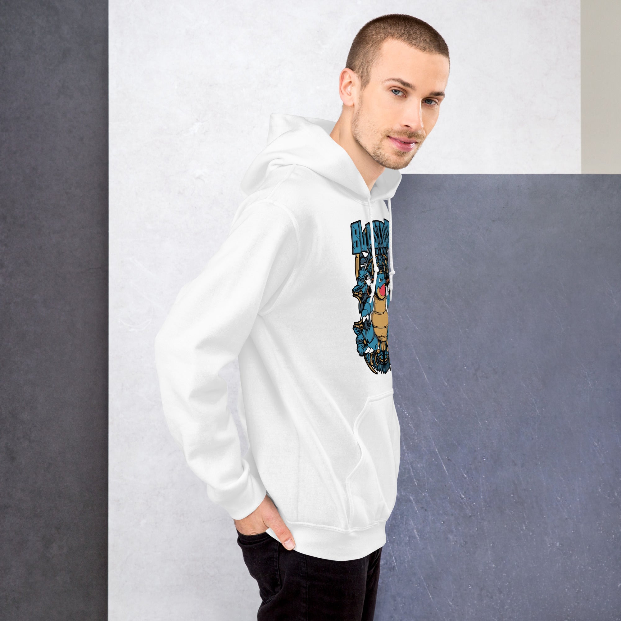 Felpa Stampata Unisex con Cappuccio – Morbida – Design Tartaruga Blastoise-Biiply