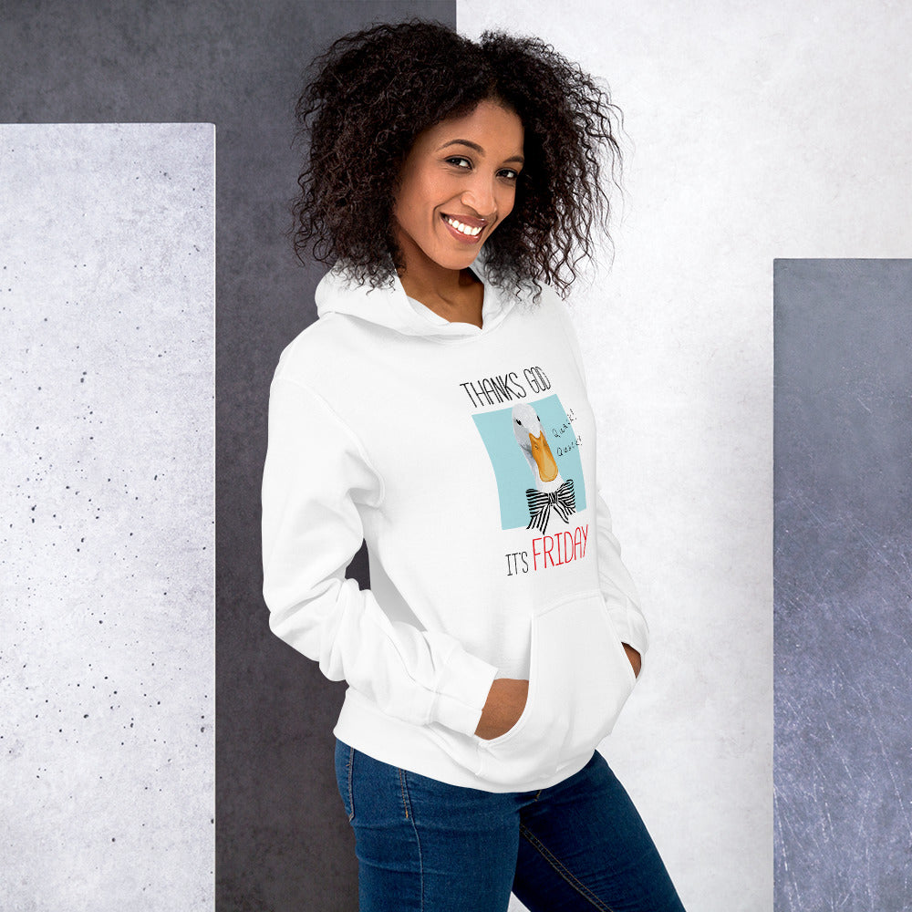 Felpa Stampata Unisex con Cappuccio – Morbida – Design Thanks God It's FRIDAY-Biiply