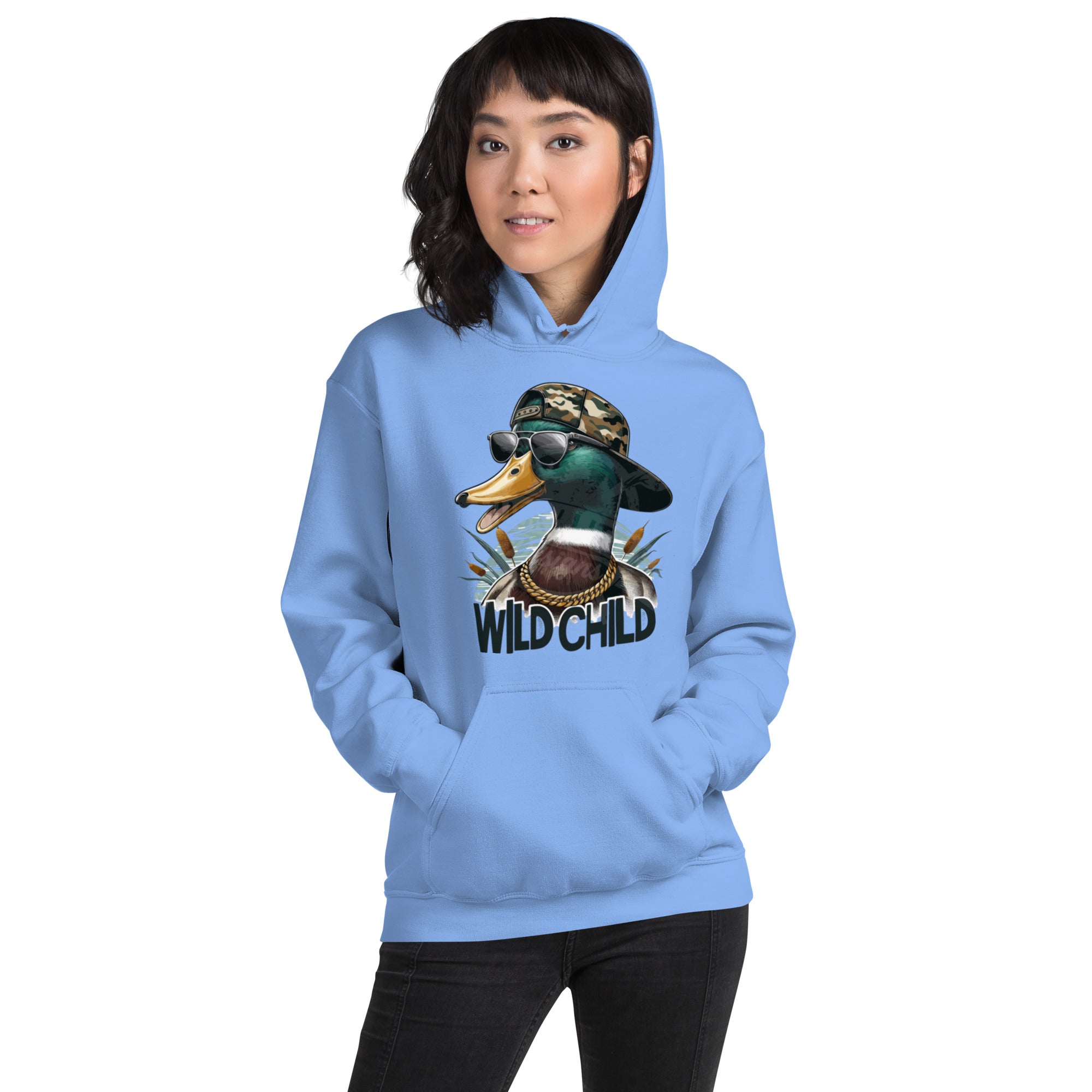 Felpa Stampata Unisex con Cappuccio – Morbida – Design Wild Duck-Biiply