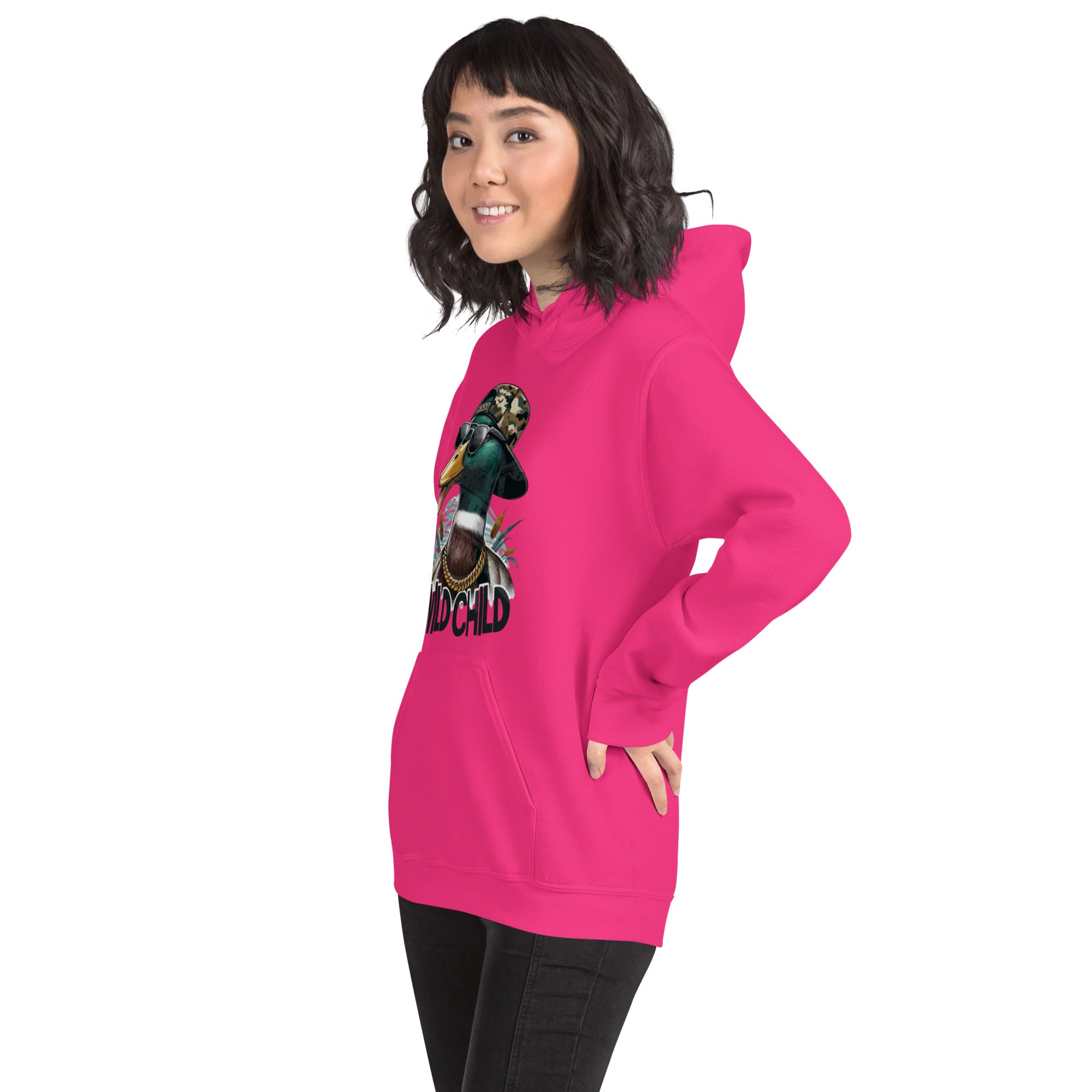 Felpa Stampata Unisex con Cappuccio – Morbida – Design Wild Duck-Biiply