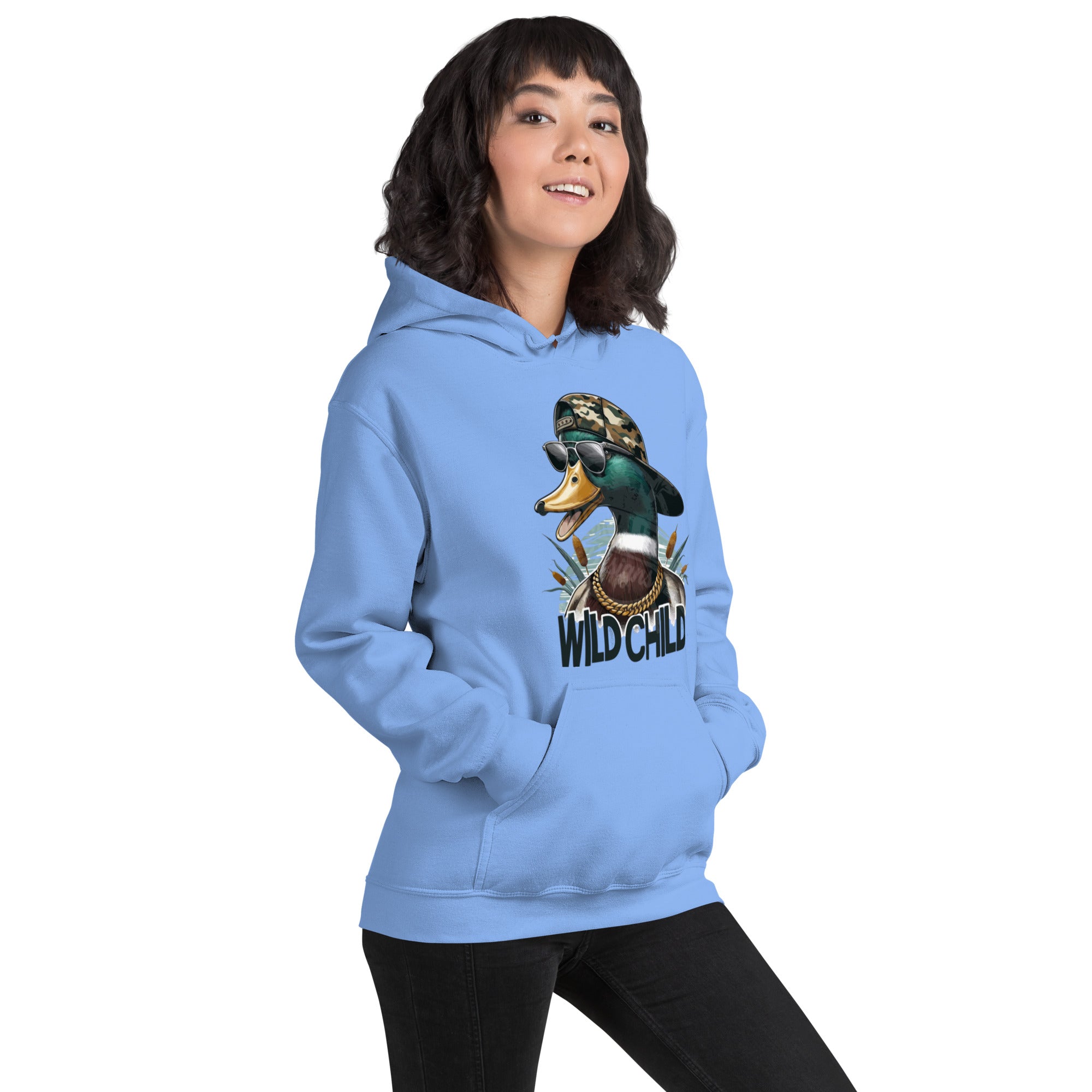 Felpa Stampata Unisex con Cappuccio – Morbida – Design Wild Duck-Biiply