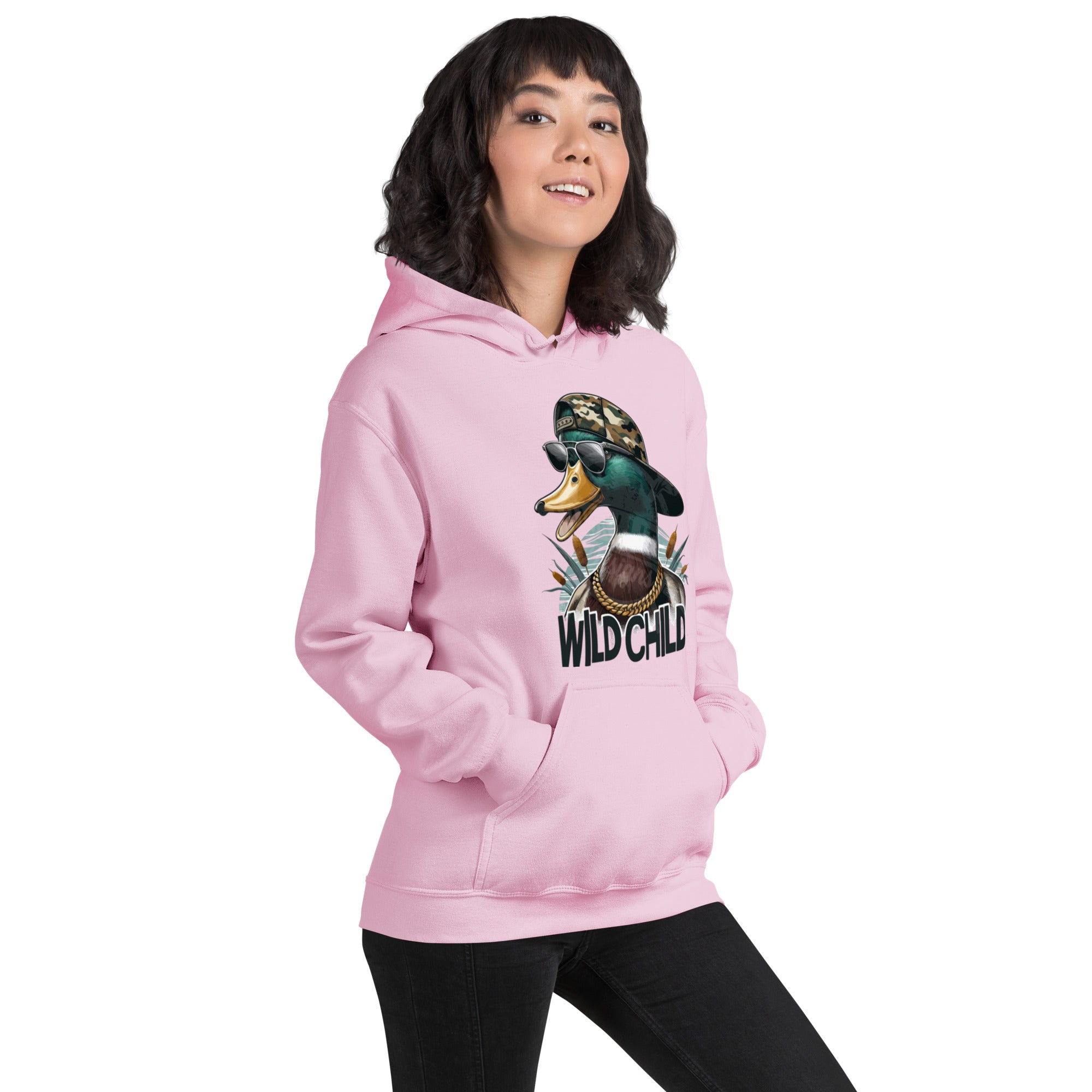 Felpa Stampata Unisex con Cappuccio – Morbida – Design Wild Duck-Biiply