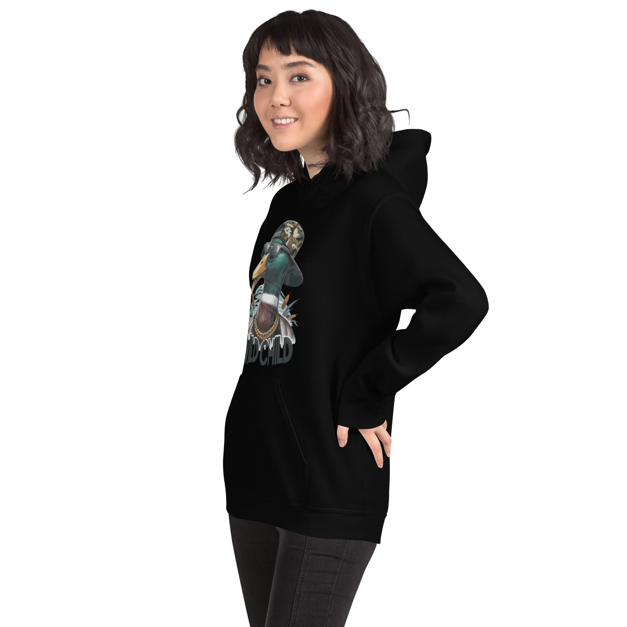 Felpa Stampata Unisex con Cappuccio – Morbida – Design Wild Duck-Biiply