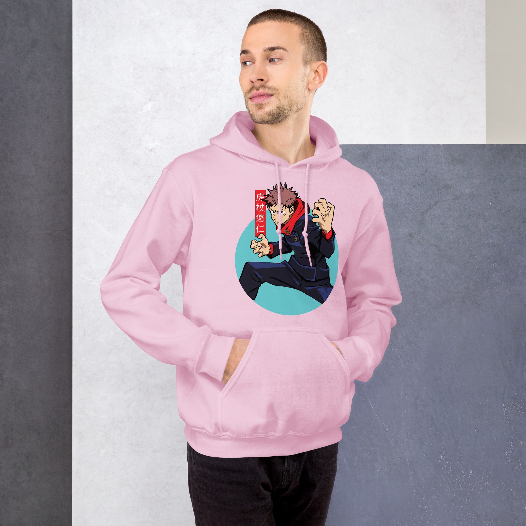 Felpa Stampata Unisex con Cappuccio – Morbida – Design Yuri Itadori-Biiply