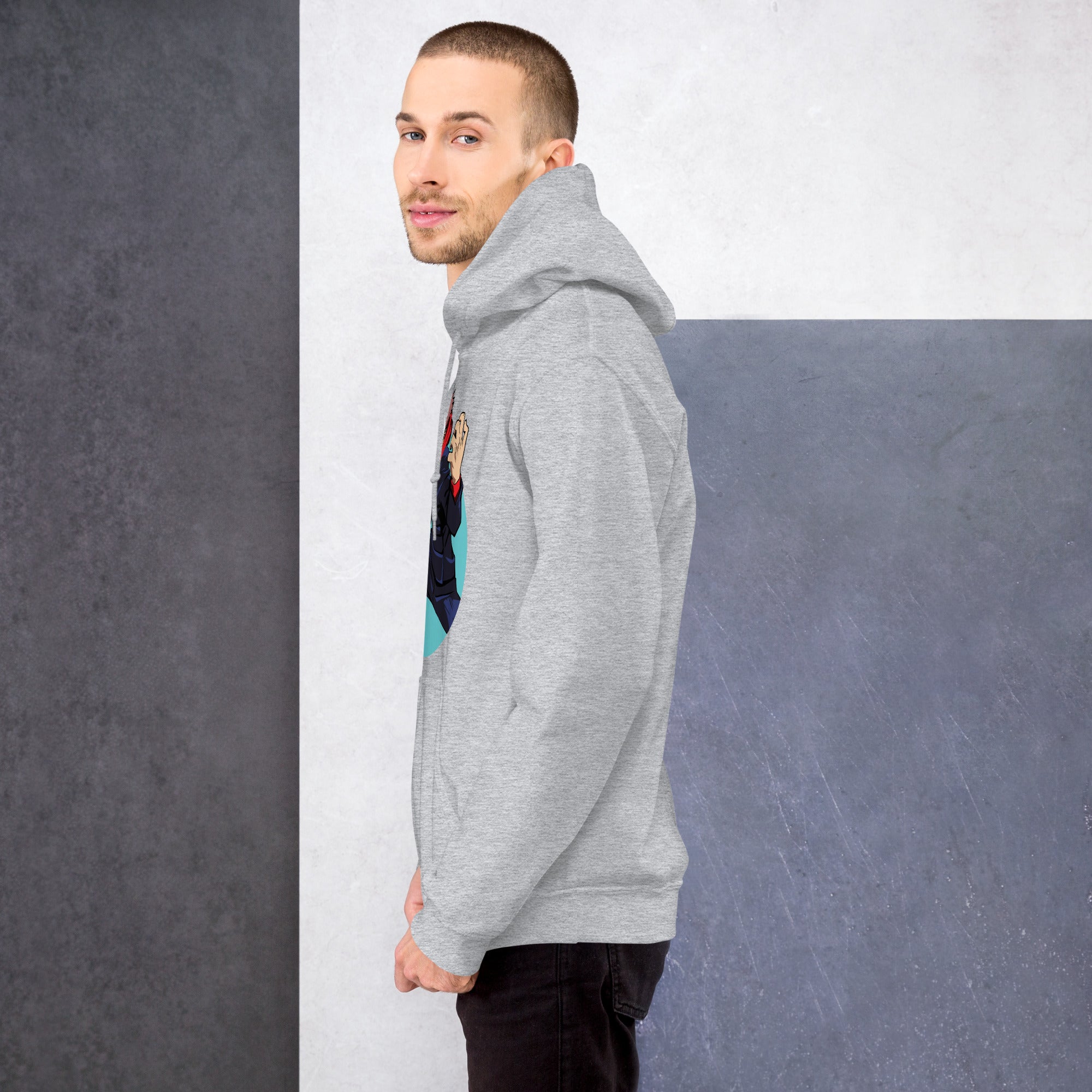 Felpa Stampata Unisex con Cappuccio – Morbida – Design Yuri Itadori-Biiply
