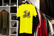 Unisex Embroidered T-Shirt 100% Cotton – Comfortable – Snoopy on Bike Design
