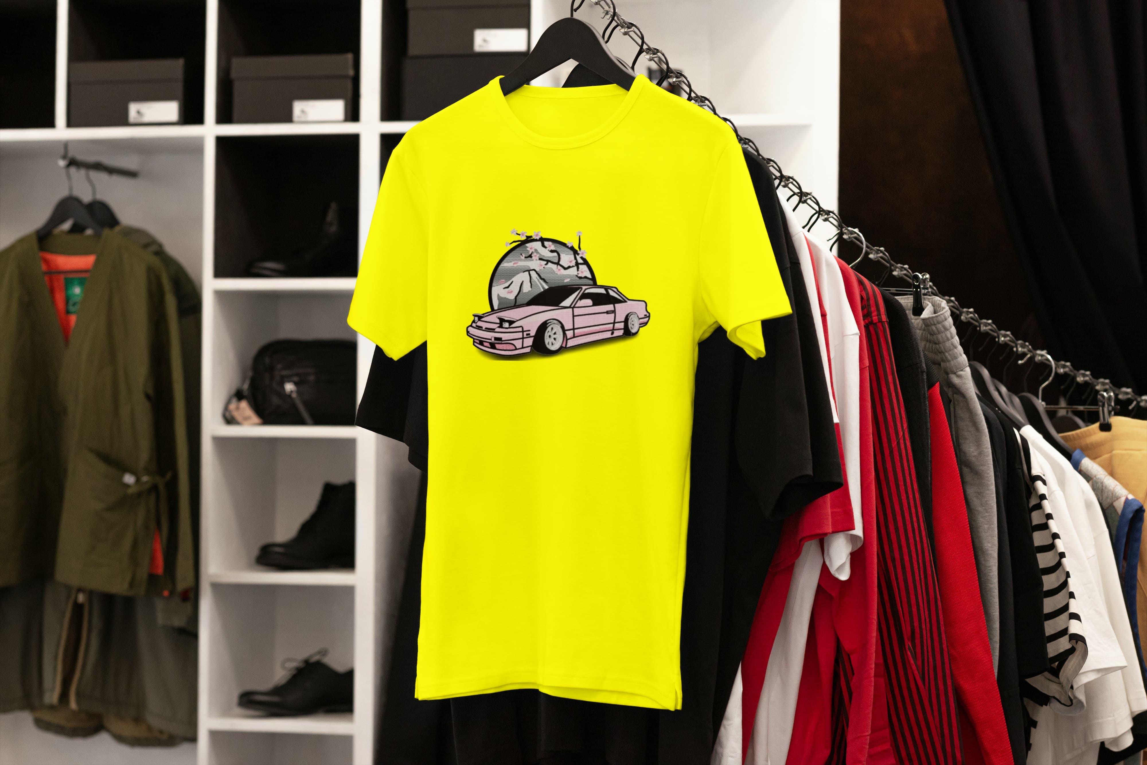 T-Shirt Unisex Ricamata 100% Cotone – Confortevole – Design Nissan 180SX