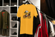 Unisex Embroidered T-Shirt 100% Cotton – Comfortable – Snoopy on Bike Design