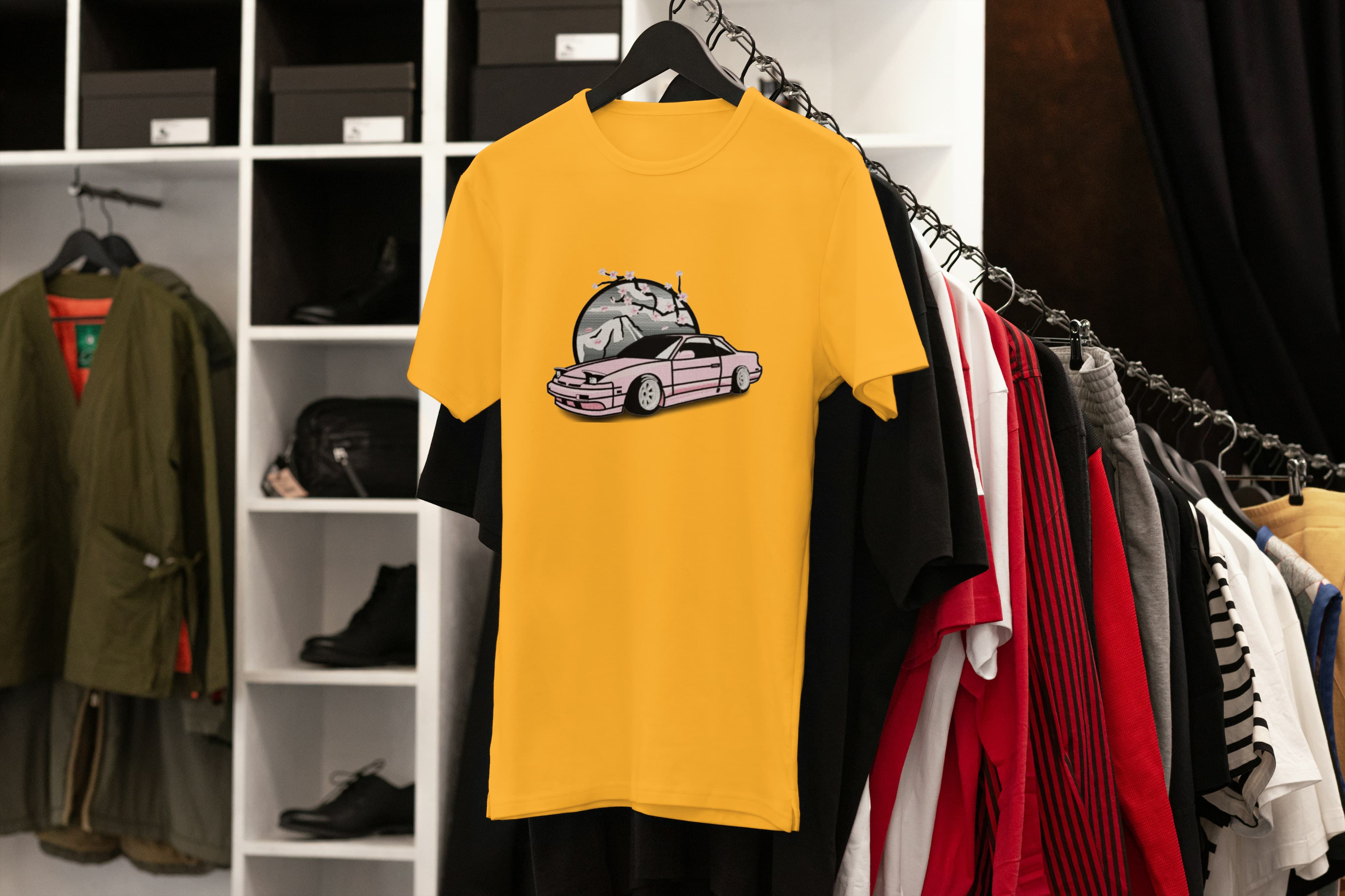 T-Shirt Unisex Ricamata 100% Cotone – Confortevole – Design Nissan 180SX