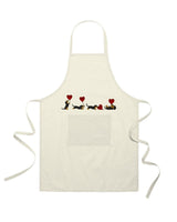 Recycled Cotton Apron – Sustainable and Practical – Cooking and Work – Embroidered Design: Dachshunds, Heart Balloons