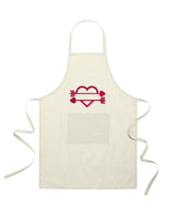 Recycled Cotton Apron – Sustainable and Practical – Cooking and Working – Embroidered Heart Design with Name