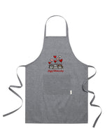 Grembiule in Cotone Riciclato – Sostenibile e Pratico – Cucina e Lavoro – Design Ricamato Gatti Happy Valentines Day