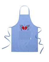 Grembiule in Cotone Riciclato – Sostenibile e Pratico – Cucina e Lavoro – Design Ricamato Innamorati con cuore