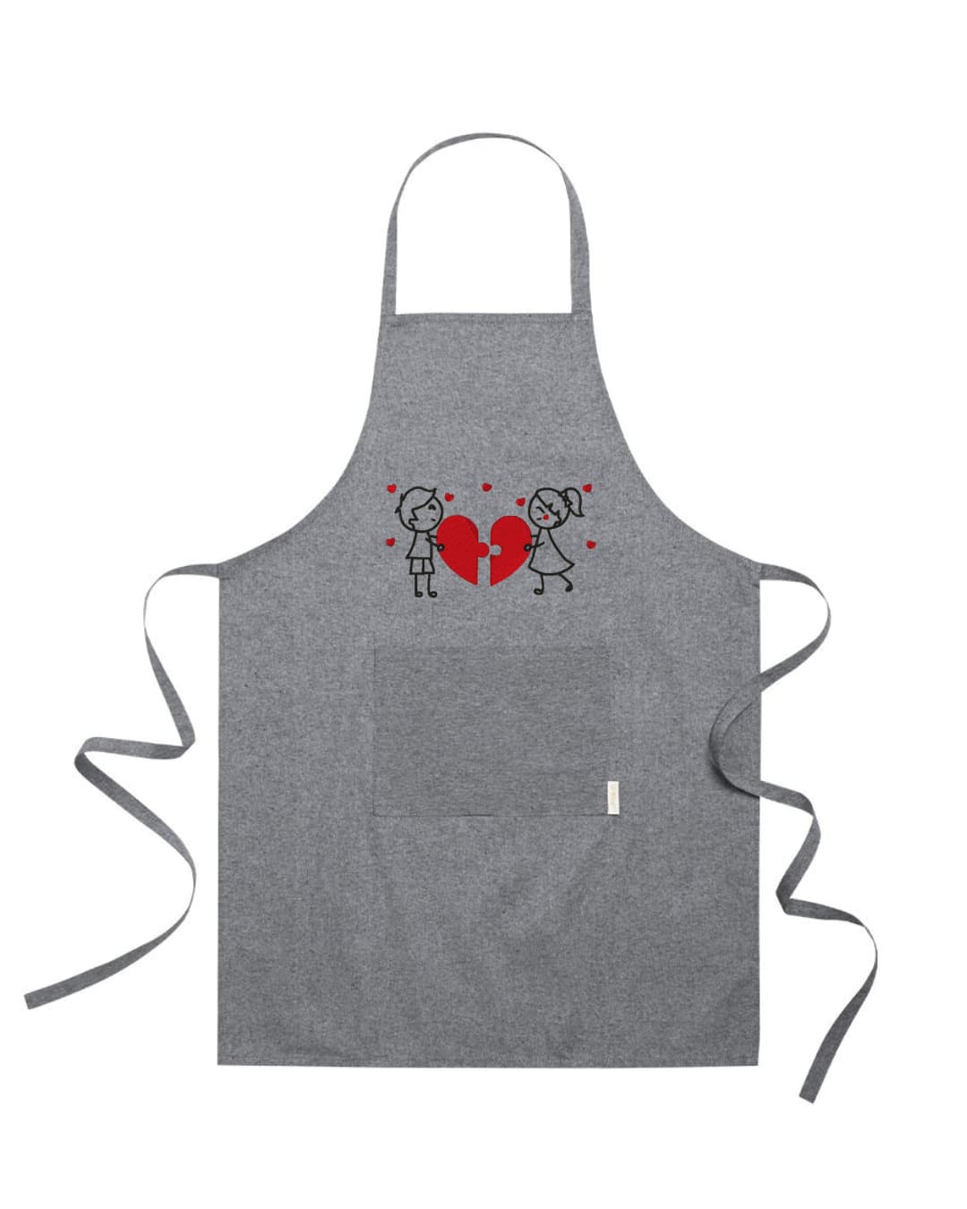 Grembiule in Cotone Riciclato – Sostenibile e Pratico – Cucina e Lavoro – Design Ricamato Innamorati con cuore-Biiply