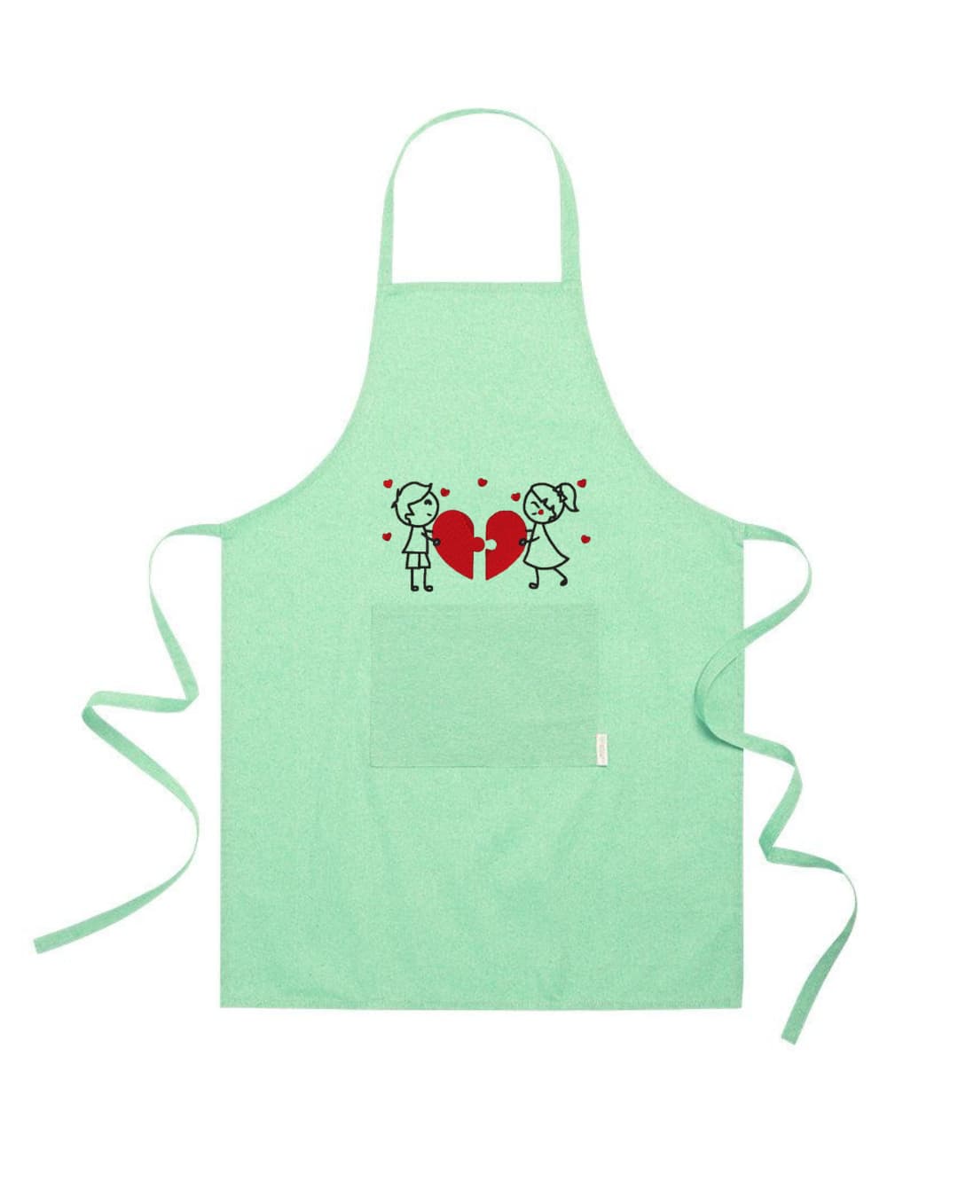 Grembiule in Cotone Riciclato – Sostenibile e Pratico – Cucina e Lavoro – Design Ricamato Innamorati con cuore-Biiply