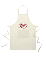 Grembiule in Cotone Riciclato – Sostenibile e Pratico – Cucina e Lavoro – Design Ricamato Scritta Love
