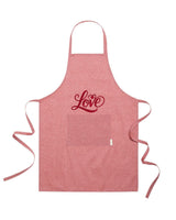 Recycled Cotton Apron – Sustainable and Practical – Cooking and Working – Embroidered Love Design
