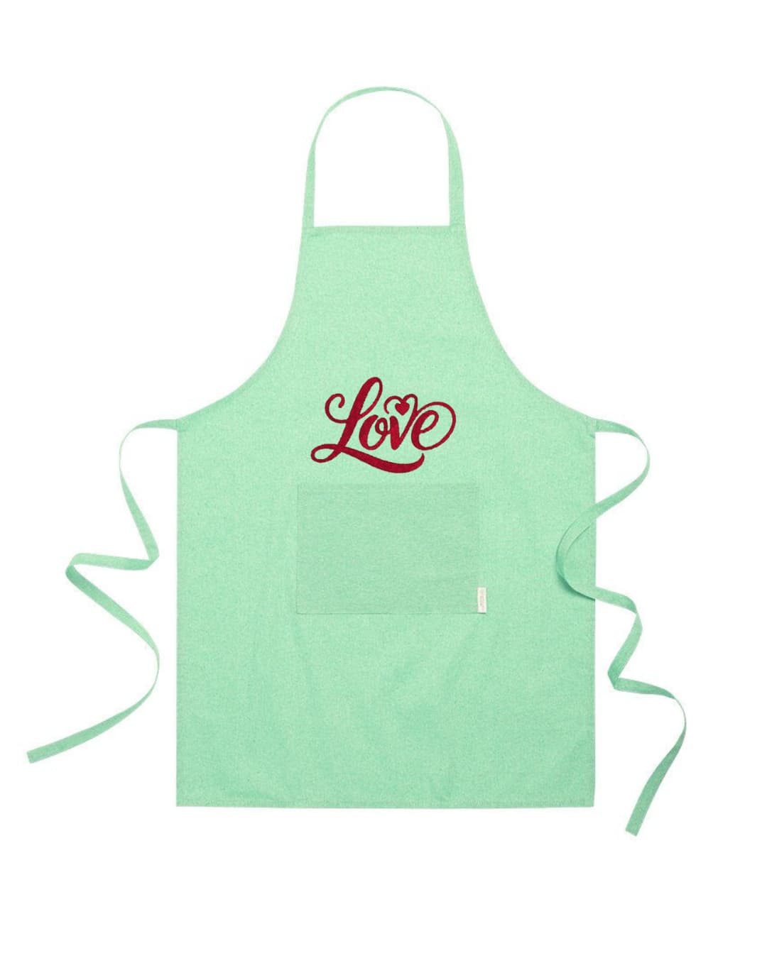 Grembiule in Cotone Riciclato – Sostenibile e Pratico – Cucina e Lavoro – Design Ricamato Scritta Love-Biiply
