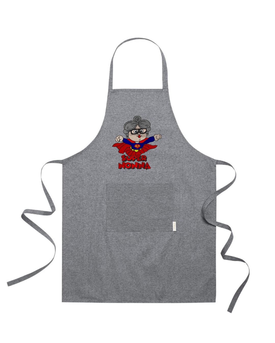 Grembiule in Cotone Riciclato – Sostenibile e Pratico – Cucina e Lavoro – Design Ricamato Super Nonna-Biiply