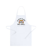 Grembiule in Cotone Riciclato o Poliestere e Cotone – Sostenibile e Pratico – Cucina e Lavoro – Design Ricamato Con scritta Papà il re del grill-Biiply