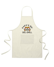 Grembiule in Cotone Riciclato o Poliestere e Cotone – Sostenibile e Pratico – Cucina e Lavoro – Design Ricamato Con scritta Papà il re del grill-Biiply