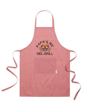 Grembiule in Cotone Riciclato o Poliestere e Cotone – Sostenibile e Pratico – Cucina e Lavoro – Design Ricamato Con scritta Papà il re del grill-Biiply