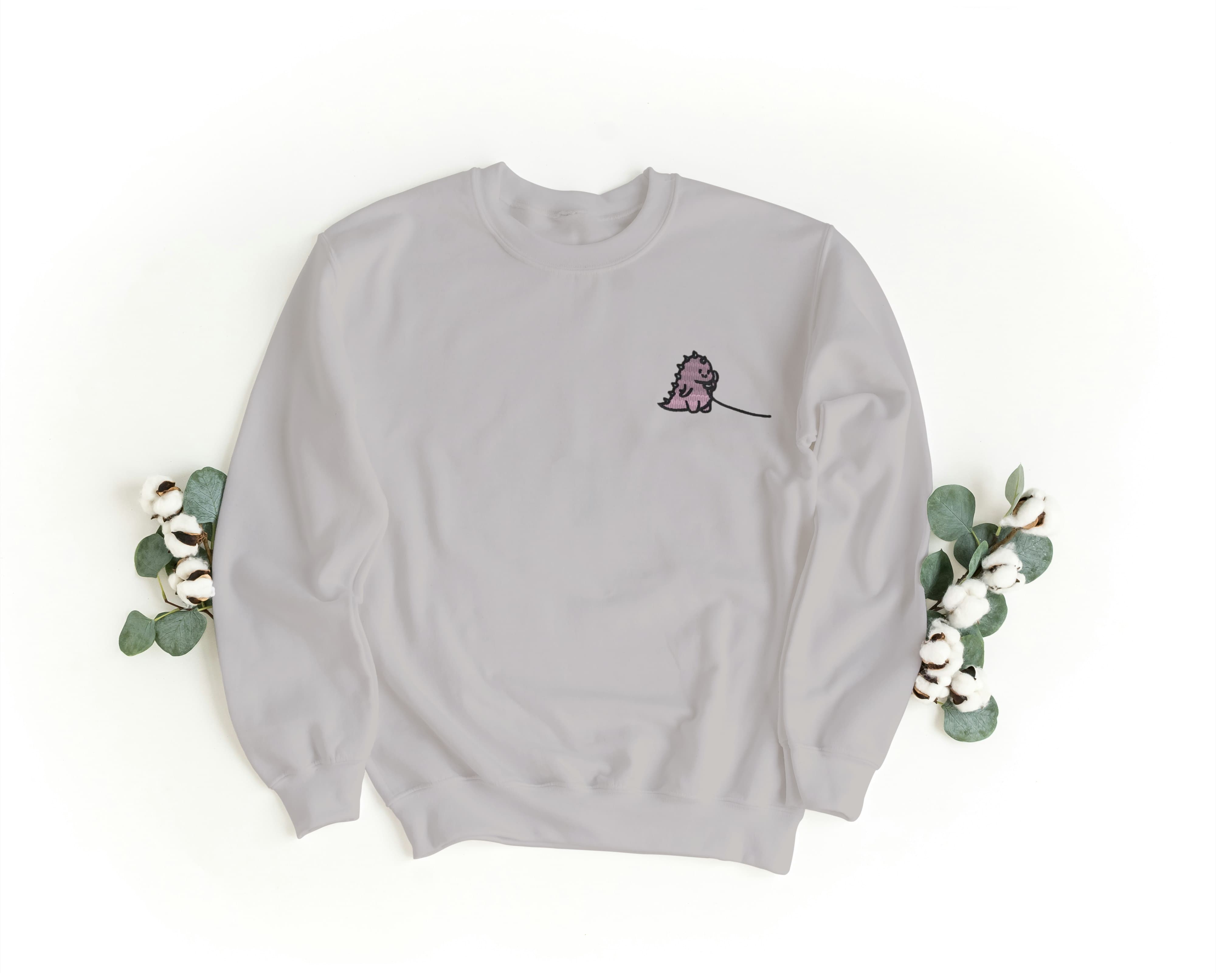 Felpa Ricamata Per Lui e Per Lei Unisex – 100% Cotone – Stile Streetwear e Confortevole – Dino e Dina