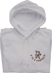 Felpa Ricamata Unisex – Morbida con Cappuccio e Tasca Frontale – Stile Streetwear – Happy Babbo Natale A te e famiglia