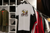 Unisex Embroidered T-Shirt 100% Cotton – Comfortable – Snoopy on Bike Design