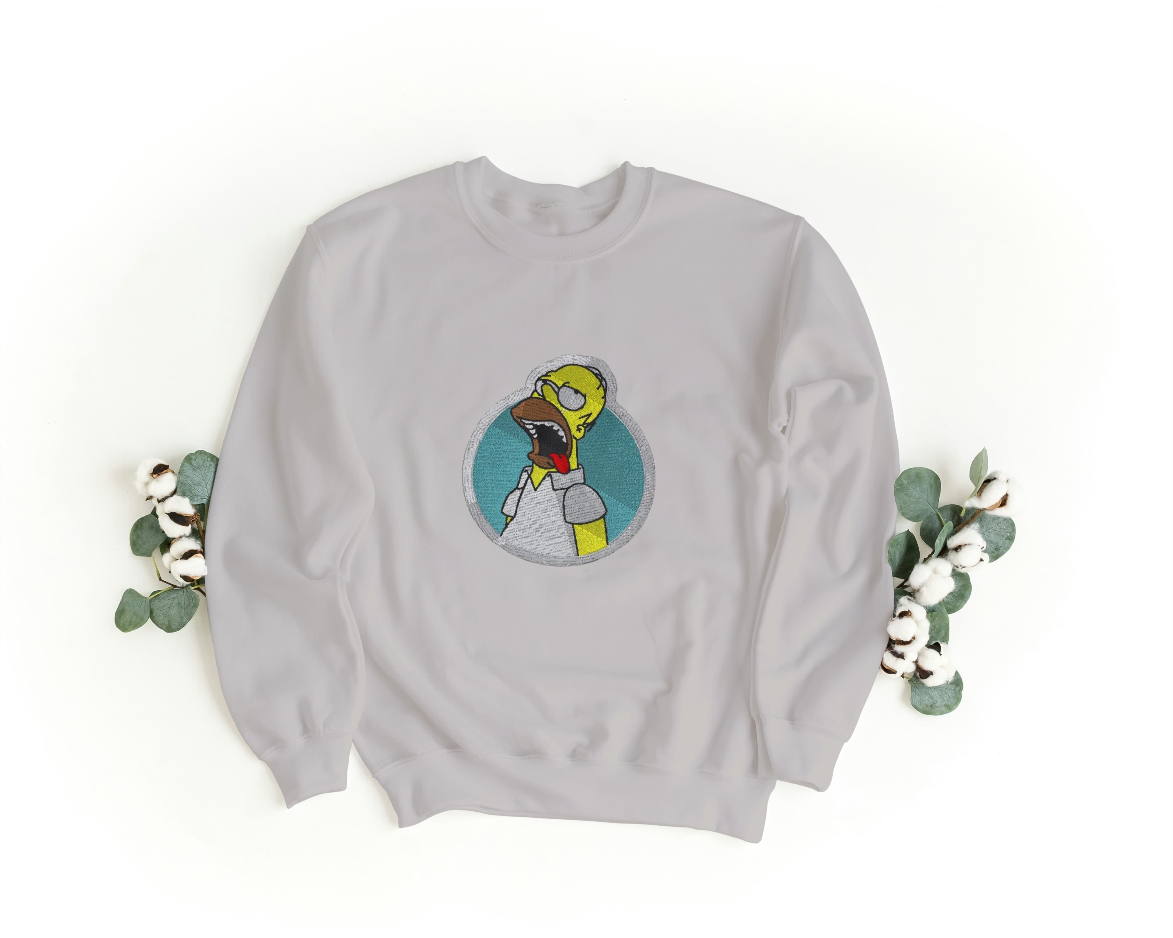 Felpa Ricamata Unisex – Morbida – Stile Streetwear – Homer sbronzo