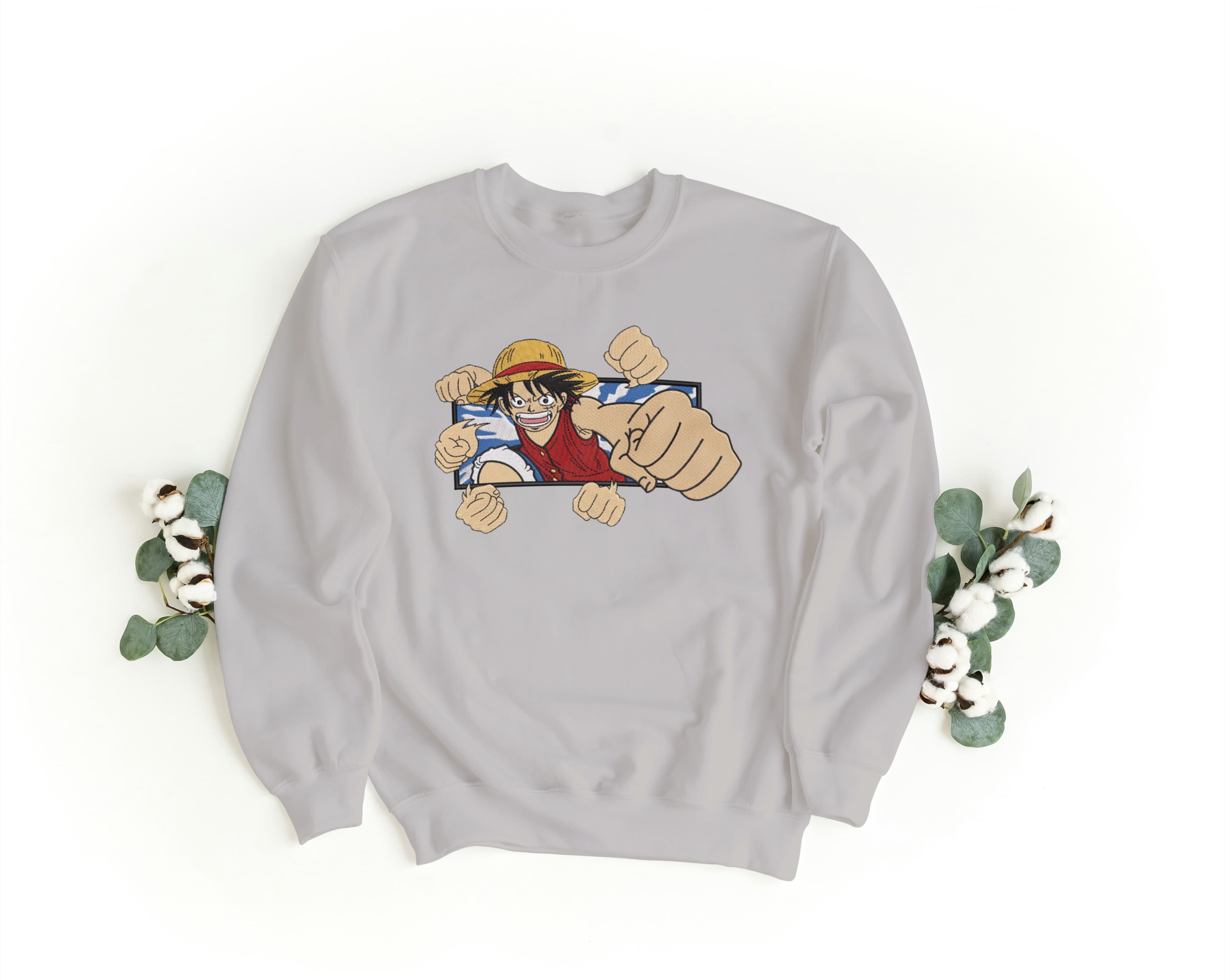 Felpa Ricamata Unisex – Morbida – Stile Streetwear – Luffy