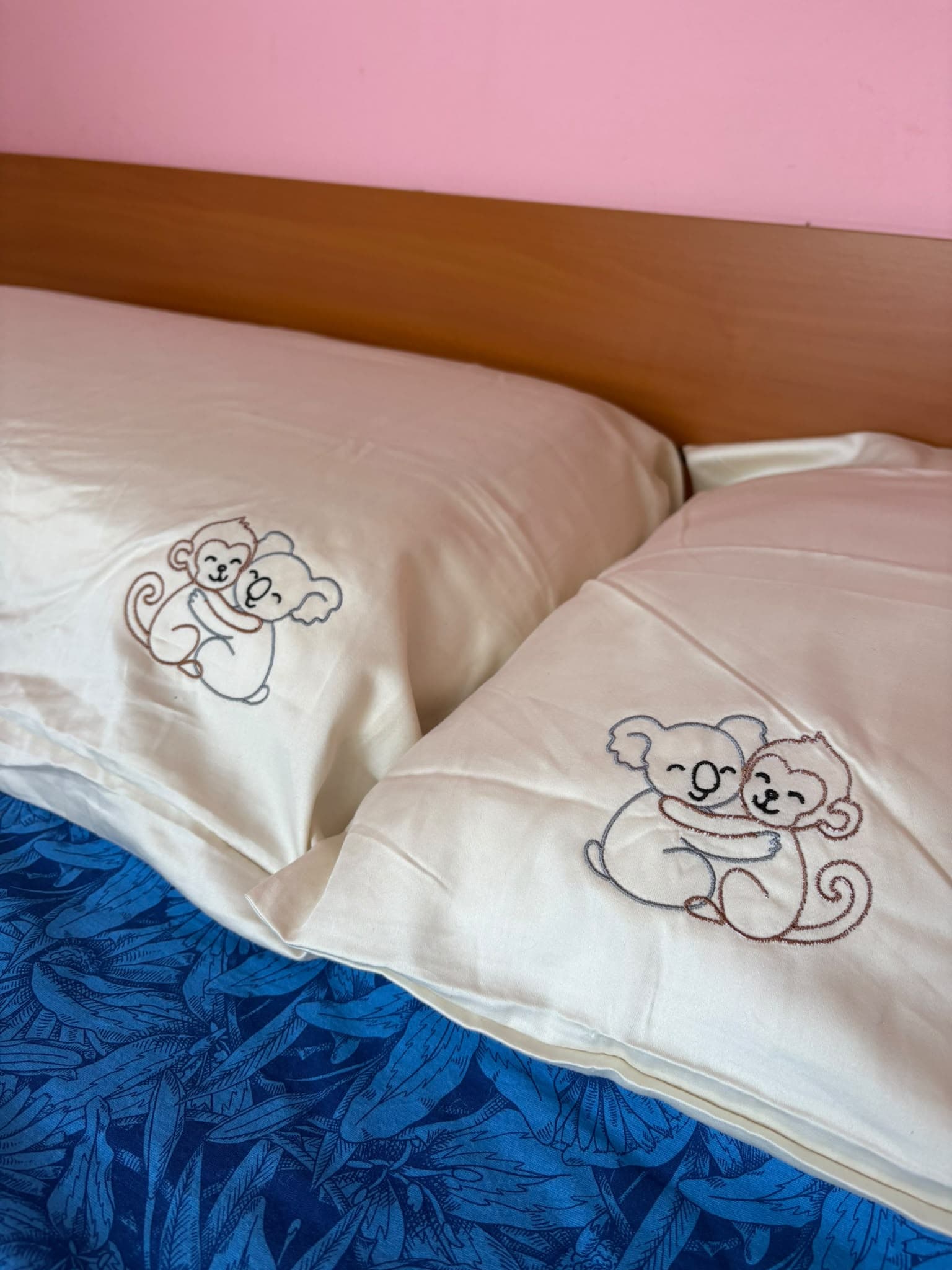Federe in cotone con koala e scimmietta