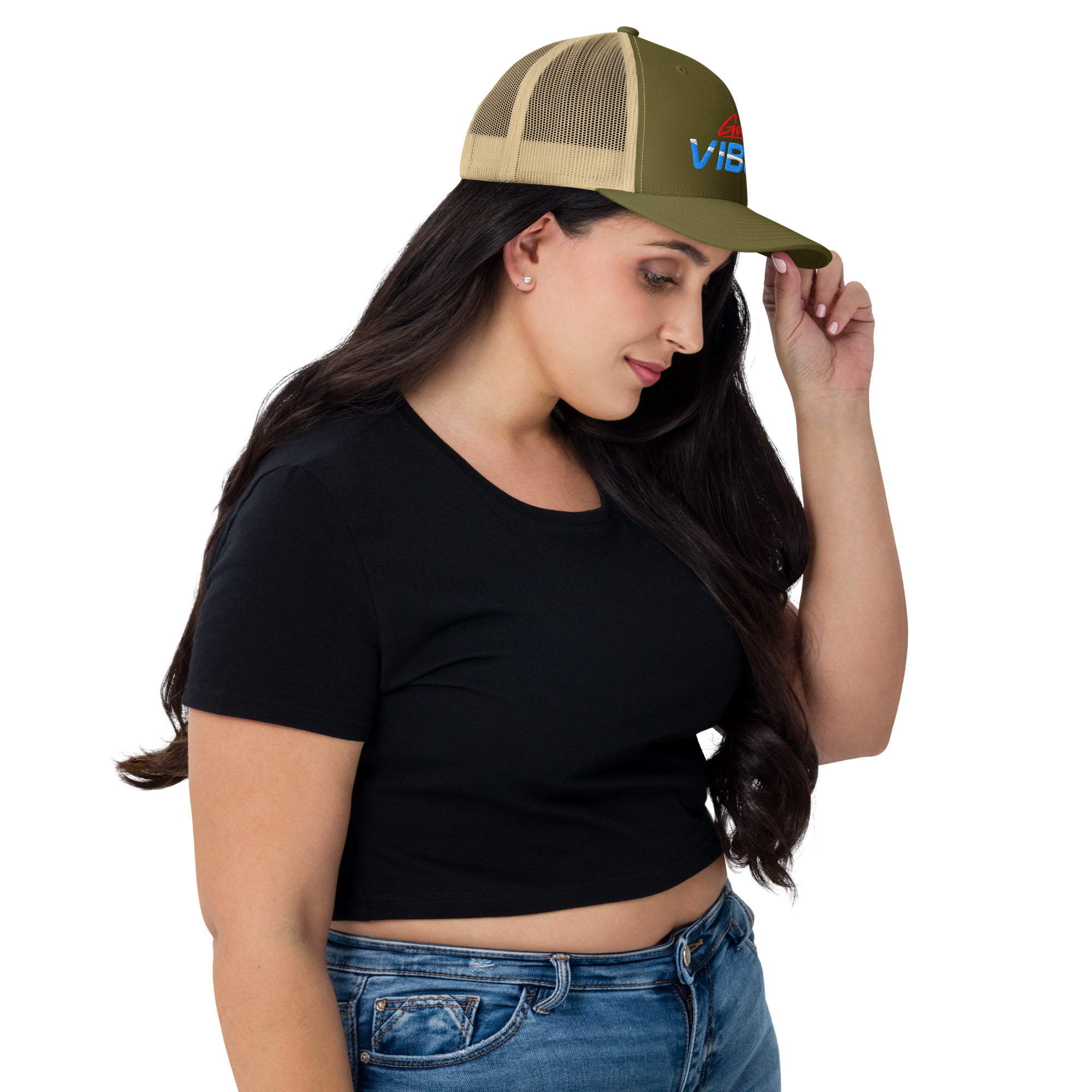 Foto di - Cappellino Ricamato unisex in cotone chino – Stile Streetwear visiera curva - Good Vibes-Ricamati-Biiply