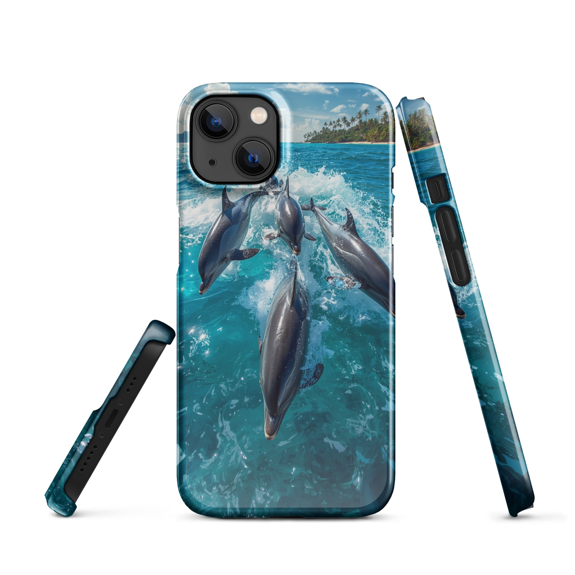 Foto di - Cover Resistente e Compatibile con Ricarica Wireless iPhone – Dolphins-Smartphone-Biiply